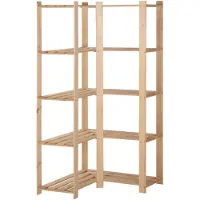 vidaXL Hoekopbergrek 5-laags 82,5x82,5x170 cm massief grenenhout