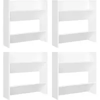 vidaXL Wandschoenenkasten 4 st 60x18x60 cm bewerkt hout wit