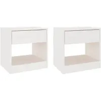 vidaXL Nachtkastjes 2 st 40x31x40 cm massief grenenhout wit