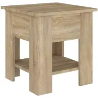 vidaXL Salontafel 40x40x42 cm bewerkt hout sonoma eikenkleurig