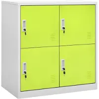 vidaXL Lockerkasten 5 st 90x45x92,5 cm staal lichtgrijs en groen