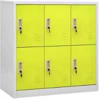 vidaXL Lockerkasten 5 st 90x45x92,5 cm staal lichtgrijs en groen