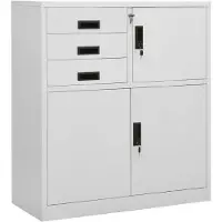 vidaXL Kantoorkast 90x40x102 cm staal lichtgrijs