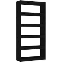 vidaXL Boekenkast/kamerscherm 80x30x167,4 cm massief grenenhout zwart