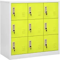 vidaXL Lockerkasten 5 st 90x45x92,5 cm staal lichtgrijs en groen