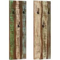 vidaXL Wandkapstokken 2 st 36x3x110 cm massief gerecycled hout