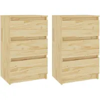 vidaXL Nachtkastjes 2 st 40x29,5x64 cm massief grenenhout