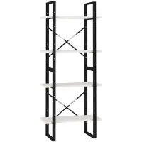 vidaXL Boekenkast met 4 schappen 60x30x140 cm massief grenenhout wit