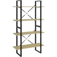 vidaXL Boekenkast met 4 schappen 80x30x140 cm hout sonoma eiken