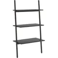 vidaXL Ladderrek met 3 schappen 64x34x116 cm zwart