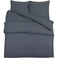 vidaXL Dekbedovertrekset 135x200 cm katoen antracietkleurig
