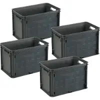 Sunware Square gesloten krat 26L - Set van 4 - Antraciet