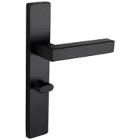 Lavuzo deurkruk Viterbo zwart met rechthoekig schild WC63/8