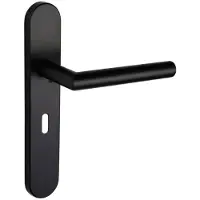 Lavuzo deurkruk Mantua zwart met afgerond schild SL56