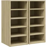 vidaXL Schoenenkasten 2 st 31,5x35x70 cm hout sonoma eikenkleur