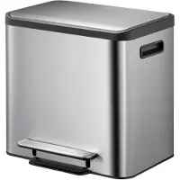 EKO - EcoCasa Recycler pedaalemmer 12+12 liter - Stainless steel - Matt Edelstahl