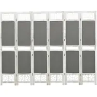 vidaXL Kamerscherm met 6 panelen 210x165 cm stof grijs