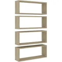 vidaXL Wandschappen kubus 4 st 60x15x23 cm bewerkt hout sonoma eiken