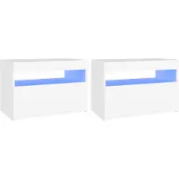 vidaXL Tv-meubelen 2 st met LED-verlichting 60x35x40 cm wit