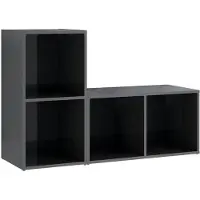 vidaXL Tv-meubelen 2 st 72x35x36,5 cm bewerkt hout hoogglans grijs