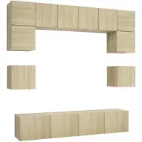 vidaXL 8-delige Tv-meubelset bewerkt hout sonoma eikenkleurig