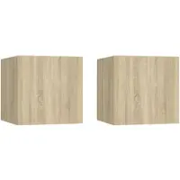 vidaXL Nachtkastjes 2 st 30,5x30x30cm bewerkt hout sonoma eikenkleurig