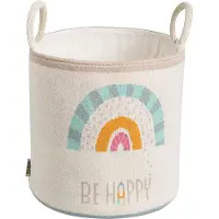 Howa Speelgoedmand "be happy" Opbergmand Kinderkamer Kinderen Speelgoedopberger Ø 26 cm, H-28 cm 8906
