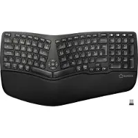 Renkforce RF-WKB-511 Bluetooth, draadloos toetsenbord Zwitserland, QWERTZ zwart ergonomisch, oplaadbaar