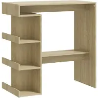 vidaXL Barkruk met plankje, Sonoma-eikenhout, 100x50x101,5 cm, houtvezel