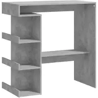 vidaXL Bartafel met opbergrek 100x50x101,5 cm bewerkt hout betongrijs