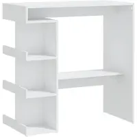 vidaXL Barkruk met plank, wit, 100x50x101,5 cm, houtvezel