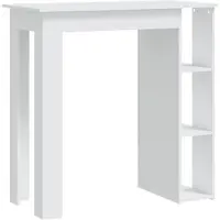 vidaXL Barkruk met plank, wit, 102x50x103,5 cm, houtvezel