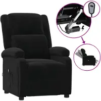 vidaXL Fauteuil verstelbaar elektrisch stof zwart