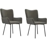 vidaXL Eetkamerstoelen 2 st fluweel donkergrijs