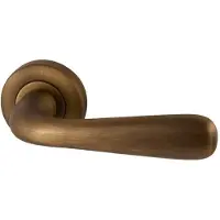 Hardbrass Deurkruk Silvia op rond rozet - mat brons