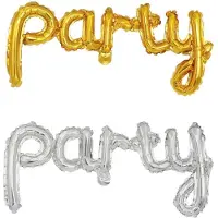 Noor folie ballon 30cm - PARTY (1 zilver en 1 goud)