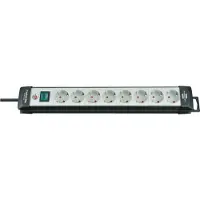 Brennenstuhl - Verdeelcontactdoos met 8 stopcontacten, zwart/lichtgrijs, 5 meter, kabel H05VV-F 3G1,5, artikelnummer 1951580101