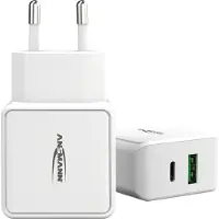 Ansmann USB snellader 20W wit (1x USB-C PD3.0, 1x USB-A QC3.0)