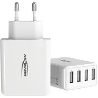 Ansmann USB-A lader 30W (4x USB-A, wit)