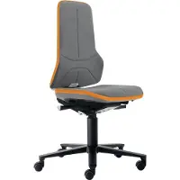 BIMOS Werkdraaistoel | wielen | supertec-weefsel grijs ORANGE | 450-620 mm | 1 stuk - 9000454260 9000454260