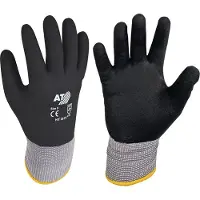 Asatex Handschoen | maat 10 zwart/grijs | 98 % polyamide/2 % elastan met nitrilsch | EN 388 PSA-categorie II | 12 paar - HIT091V/10 HIT091V/10