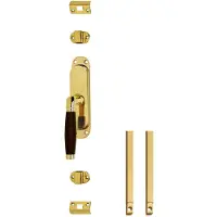Intersteel set kruk-espagnolet links Ton 222 incl. stangenset 2x125 cm - messing ongelakt/ebbenhout