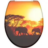 Schutte WC-Bril 82360 AFRICA - Duroplast - Soft Close - Afklikbaar - RVS-Scharnieren - Belastbaar tot 175 kg - Decor - 3-zijdige Print