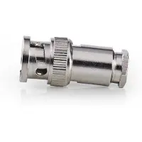 Nedis BNC-stekker rechte stekker vernikkeld 50 Ohm twist-on kabelinvoer diameter: 5,0 mm staal S, Antennekabel