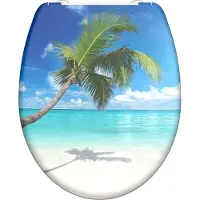 Schutte WC-Bril 82363 CARRIBEAN - Duroplast - Soft Close - Afklikbaar - RVS-Scharnieren - Decor - 3-zijdige Print