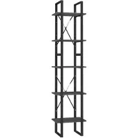 vidaXL Boekenkast met 5 schappen 40x30x175 cm massief grenenhout grijs