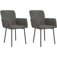 vidaXL Eetkamerstoelen 2 st fluweel donkergrijs