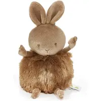 Bunnies By The Bay Roly Poly Brownie Knuffel - Knuffeldier - Geborduurde details - Konijn - 13 cm - Bruin