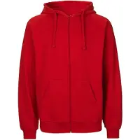Neutral Fairtrade Men's Zip Hoodie met capuchon Red - S