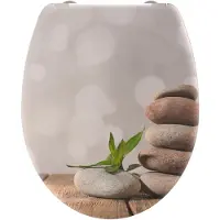 Schutte WC-Bril 82380 STONE PYRAMID - Duroplast - Soft Close - Afklikbaar - RVS-Scharnieren - Belastbaar tot 175 kg - Decor - 3-zijdige Print